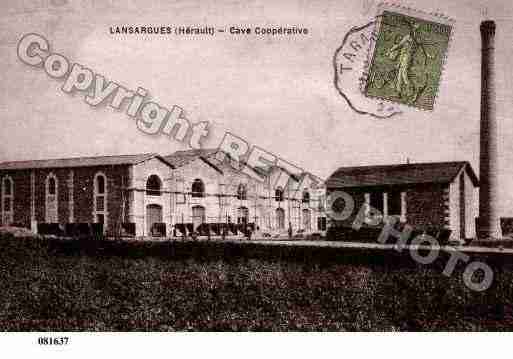 Ville de LANSARGUES, carte postale ancienne