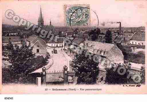 Ville de SOLESMES, carte postale ancienne