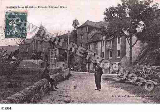 Ville de BAGNOLSLESBAINS, carte postale ancienne