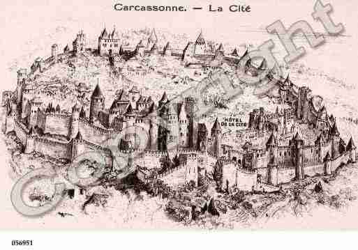 Ville de CARCASSONNE, carte postale ancienne