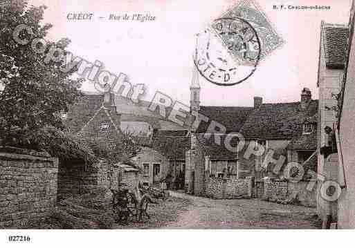 Ville de CREOT, carte postale ancienne