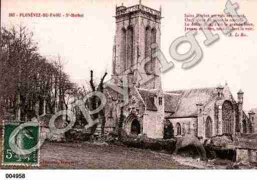Ville de PLONEVEZDUFAOU, carte postale ancienne Ville de PLONEVEZDUFAOU, carte postale ancienne