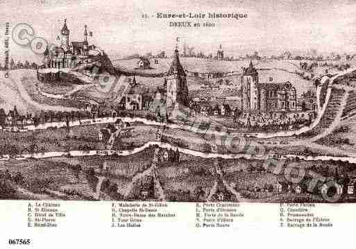 Ville de DREUX, carte postale ancienne
