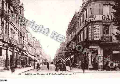 Ville de AGEN, carte postale ancienne