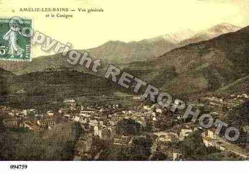 Ville de AMELIELESBAINSPALALDA, carte postale ancienne