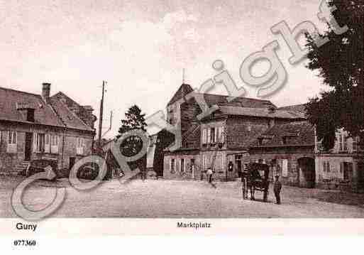 Ville de GUNY, carte postale ancienne