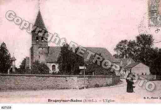 Ville de BRAGNYSURSAONE, carte postale ancienne