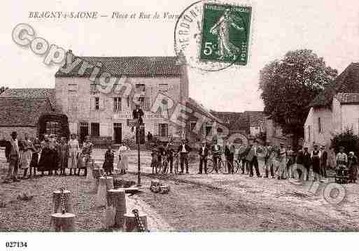 Ville de BRAGNYSURSAONE, carte postale ancienne