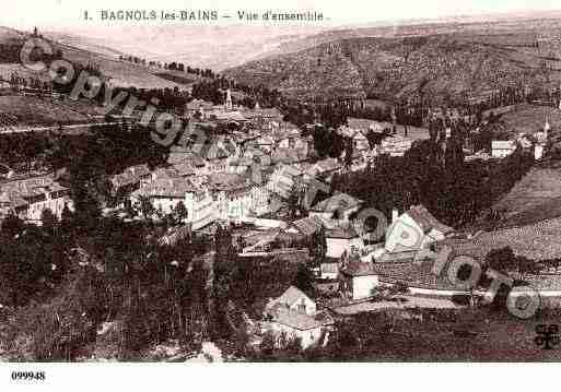 Ville de BAGNOLSLESBAINS, carte postale ancienne