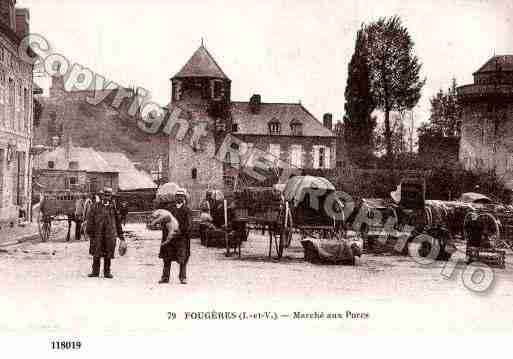 Ville de FOUGERES, carte postale ancienne