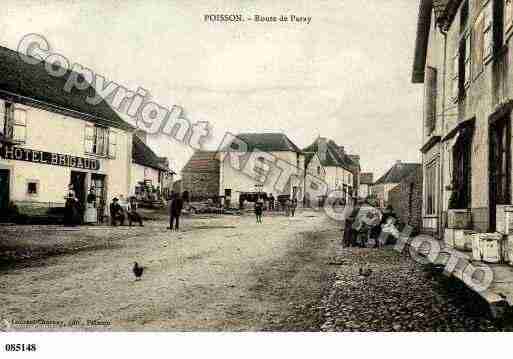 Ville de POISSON, carte postale ancienne