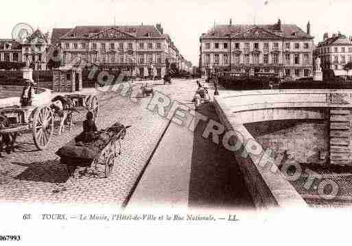 Ville de TOURS, carte postale ancienne