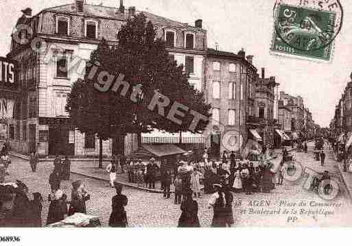 Ville de AGEN, carte postale ancienne