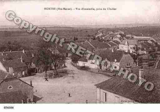 Ville de HORTES, carte postale ancienne