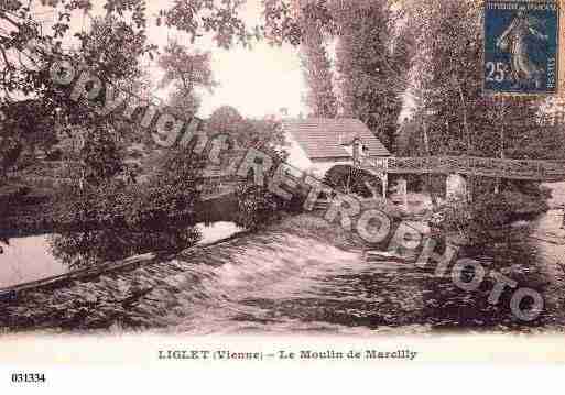 Ville de LIGLET, carte postale ancienne