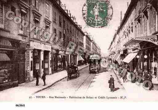 Ville de TOURS, carte postale ancienne