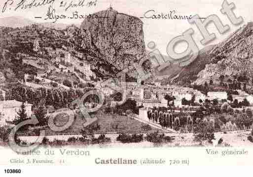 Ville de CASTELLANE, carte postale ancienne