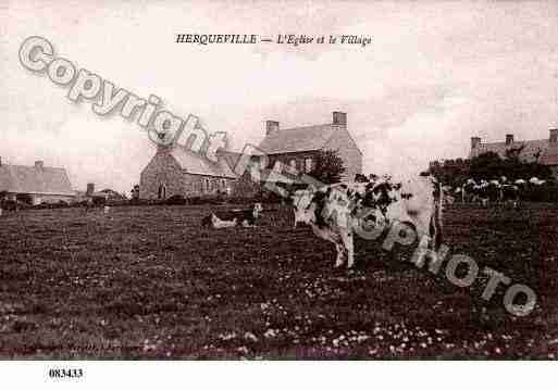 Ville de HERQUEVILLE, carte postale ancienne