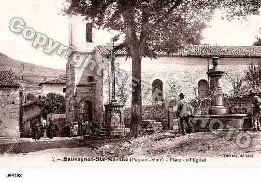 Ville de SAUVAGNAT, carte postale ancienne