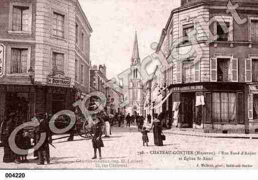 Ville de CHATEAUGONTIERBAZOUGES, carte postale ancienne