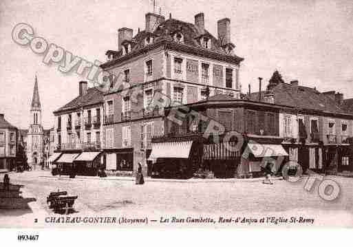 Ville de CHATEAUGONTIERBAZOUGES, carte postale ancienne