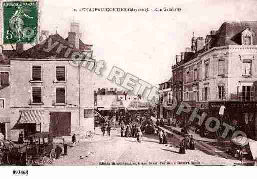 Ville de CHATEAUGONTIERBAZOUGES, carte postale ancienne