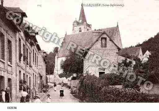 Ville de VILLEQUIER, carte postale ancienne