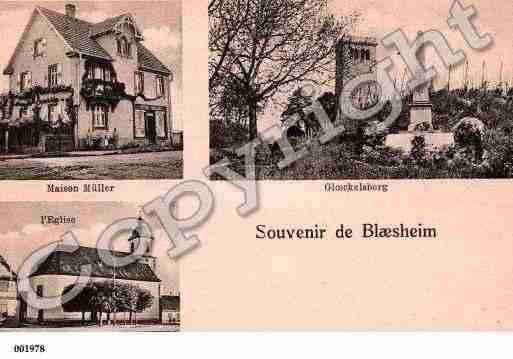 Ville de BLAESHEIM, carte postale ancienne