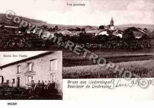 Ville de LIDREZING, carte postale ancienne