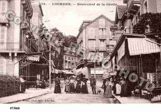 Ville de LOURDES, carte postale ancienne