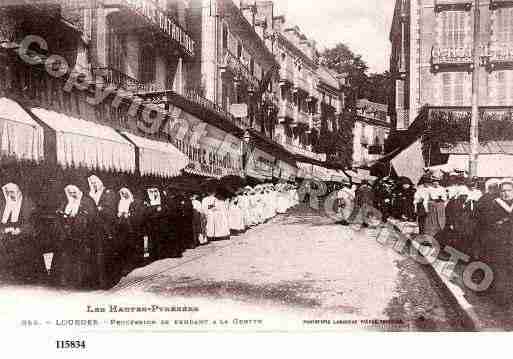 Ville de LOURDES, carte postale ancienne