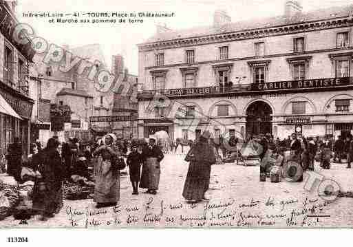 Ville de TOURS, carte postale ancienne