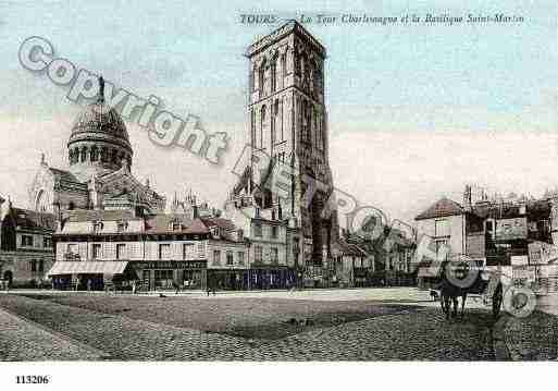 Ville de TOURS, carte postale ancienne