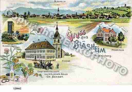 Ville de BLAESHEIM, carte postale ancienne