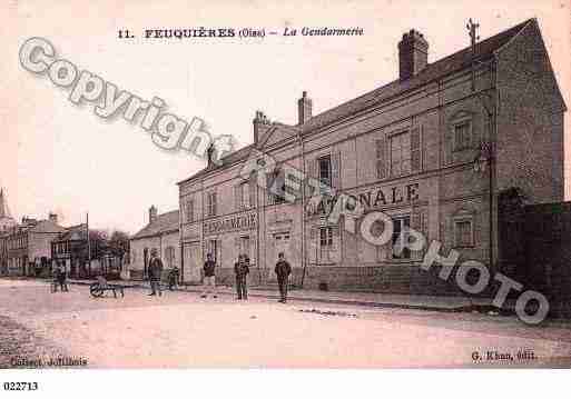 Ville de FEUQUIERES, carte postale ancienne