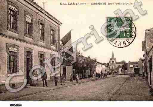 Ville de SELLES, carte postale ancienne