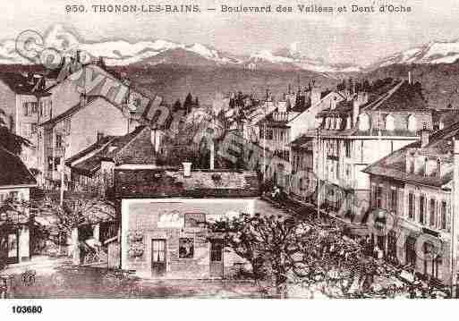 Ville de THONONLESBAINS, carte postale ancienne