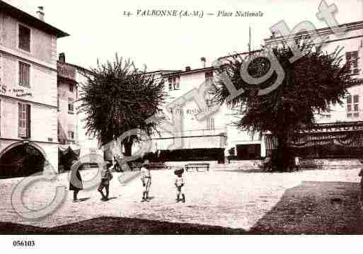 Ville de VALBONNE, carte postale ancienne