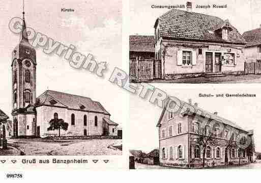 Ville de BANTZENHEIM, carte postale ancienne