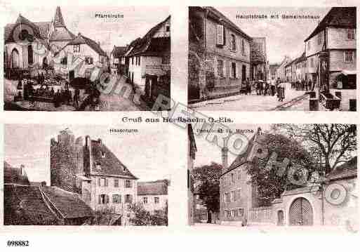 Ville de HERRLISHEIMPRESCOLMAR, carte postale ancienne