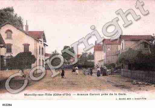 Ville de MARCILLYSURTILLE, carte postale ancienne