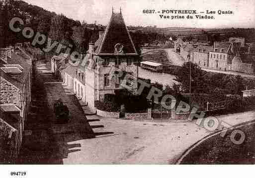 Ville de PONTRIEUX, carte postale ancienne