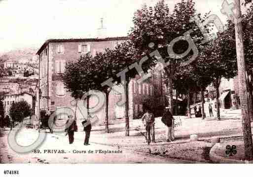 Ville de PRIVAS, carte postale ancienne