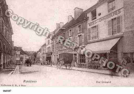 Ville de RAVIERES, carte postale ancienne