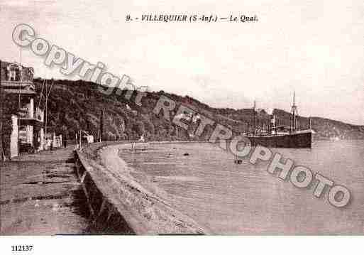 Ville de VILLEQUIER, carte postale ancienne