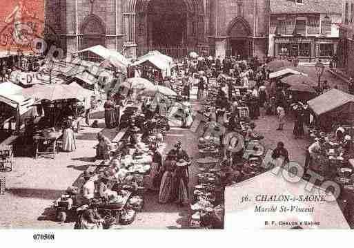 Ville de CHALONSURSAONE, carte postale ancienne