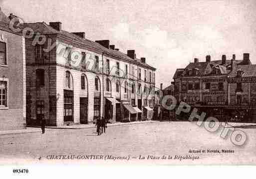 Ville de CHATEAUGONTIERBAZOUGES, carte postale ancienne