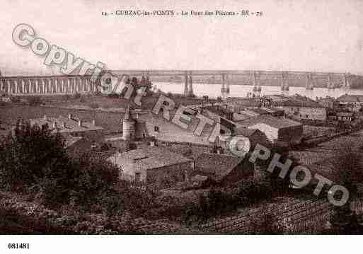 Ville de CUBZACLESPONTS, carte postale ancienne