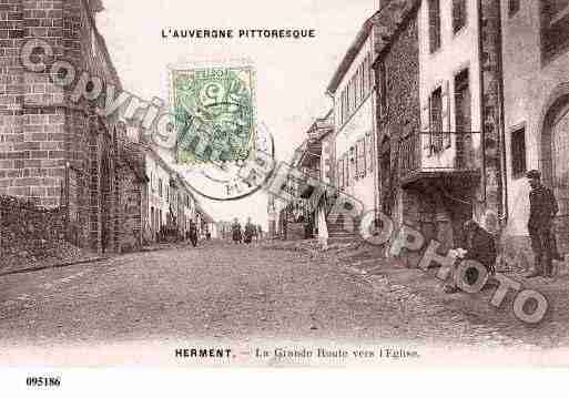 Ville de HERMENT, carte postale ancienne