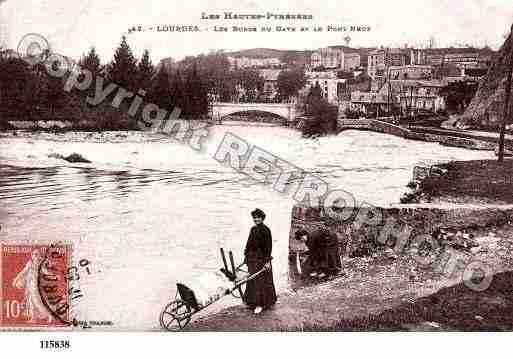 Ville de LOURDES, carte postale ancienne